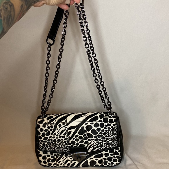 $598 RETAIL NWOT Michael Kors SoHo Quilted Animal Print Calf Hair Shoulder Bag - Picture 3 of 11